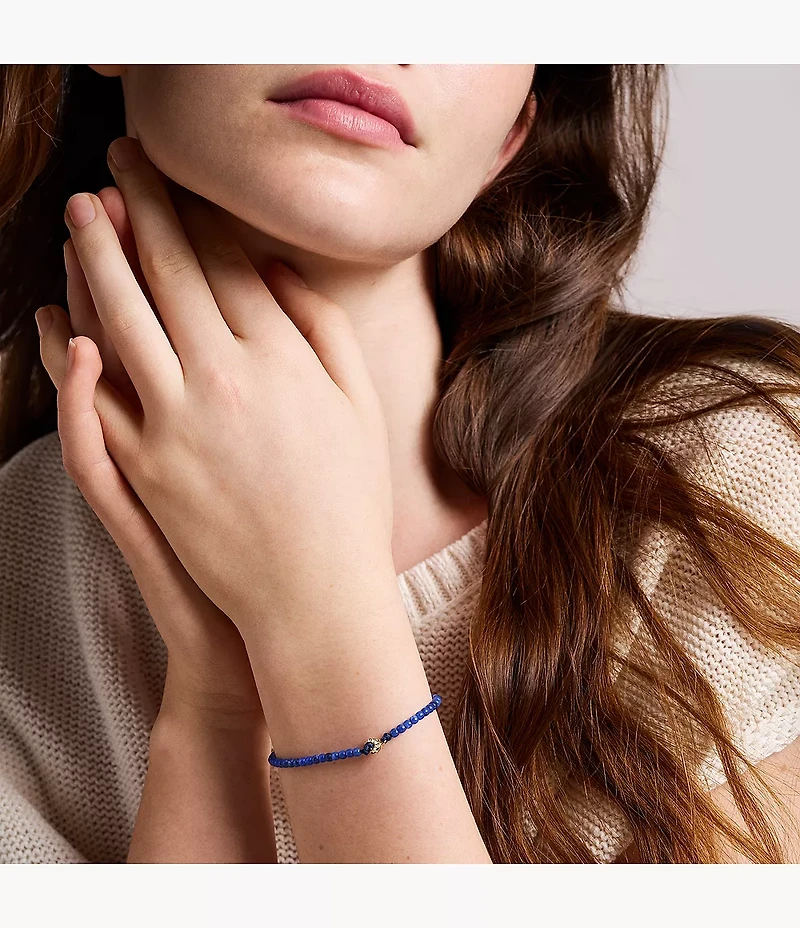 Sutton Mini Moments Blue Beaded Crescent Moon Bracelet