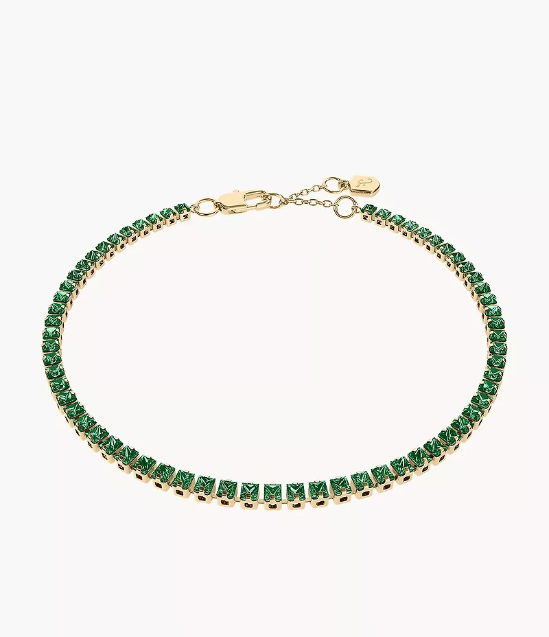 Ellis Pavé Glitz Gold-Tone Brass Tennis Chain Bracelet