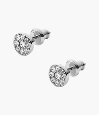 Ellis Disc Silver-Tone Stainless Steel Stud Earrings