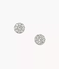 Ellis Disc Silver-Tone Stainless Steel Stud Earrings