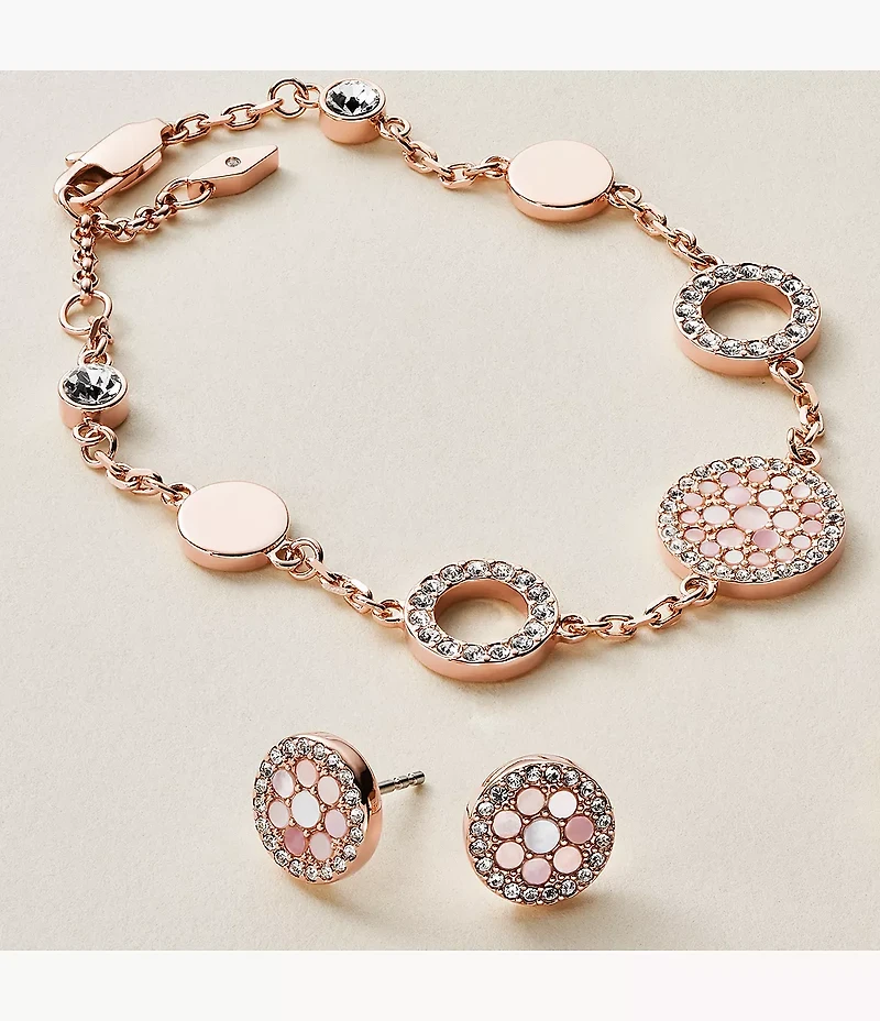 Merrit Mosaic Mother-of-Pearl Disc Station Bracelet