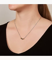 Sutton Heart Tri-Tone Steel Necklace