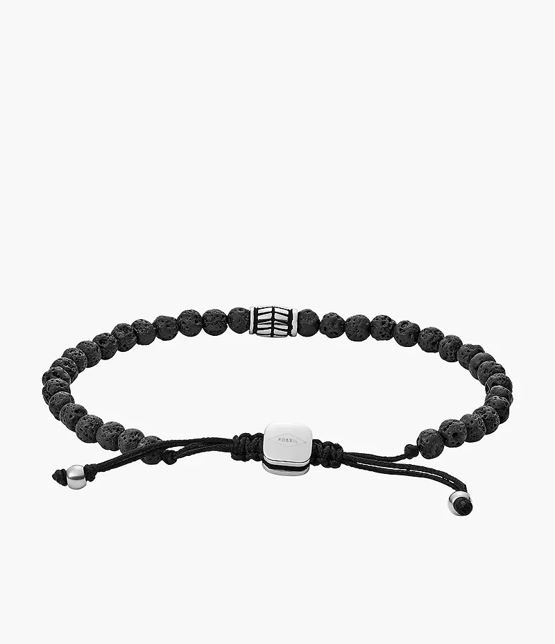 Everett Beaded Black Semi-Precious Bracelet