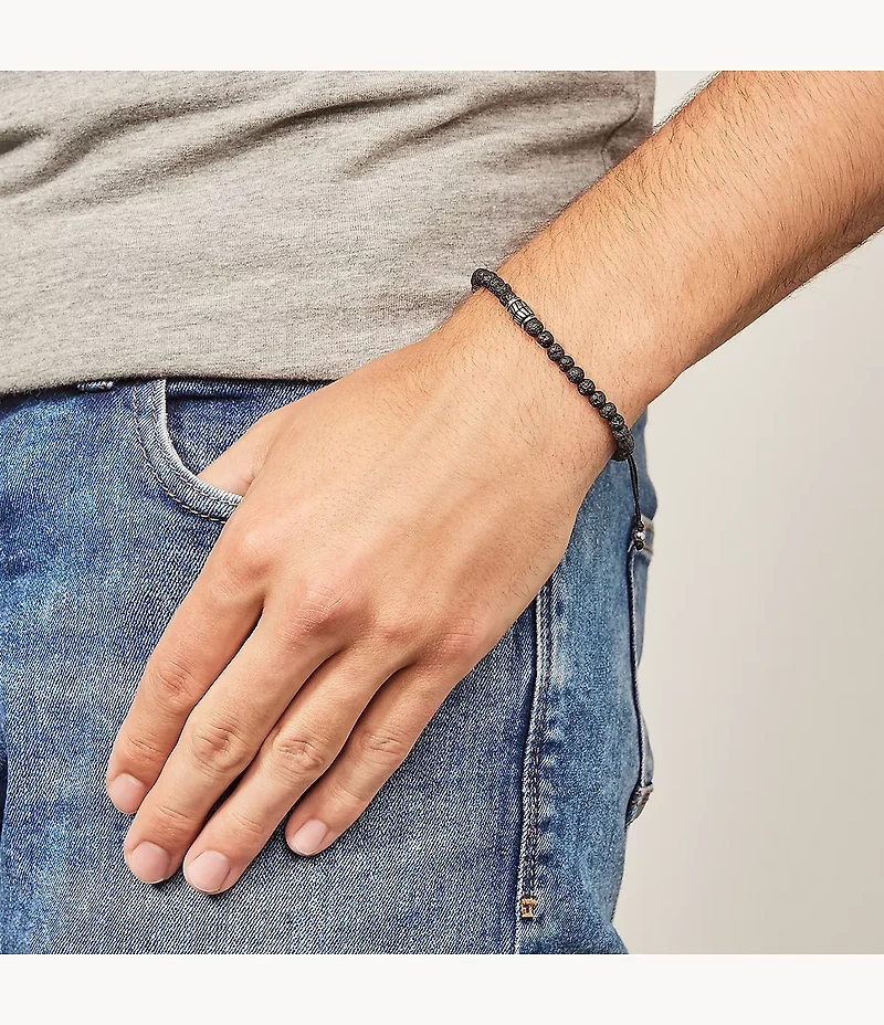 Everett Black Semi-Precious Bracelet