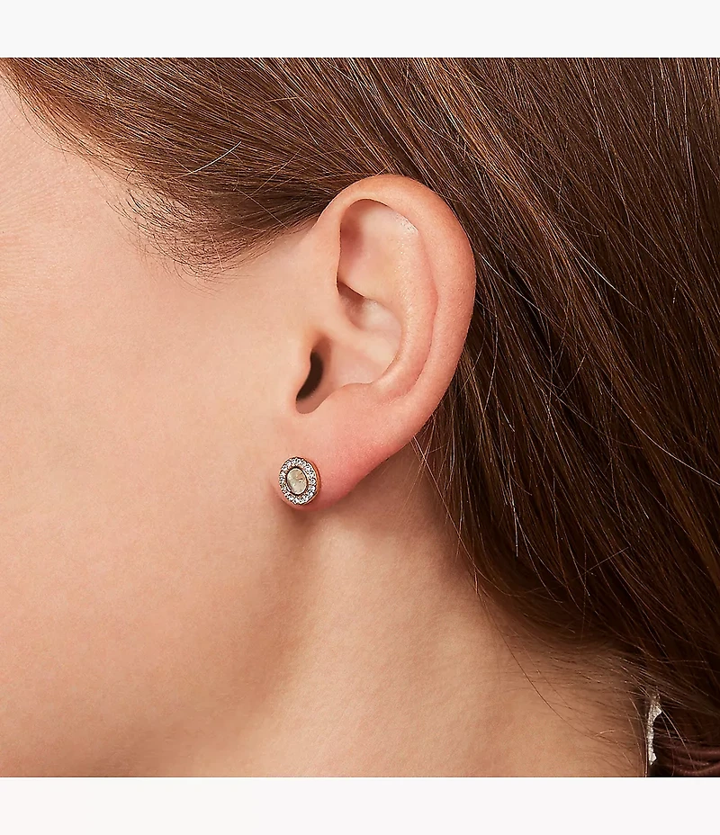 Gray Mother-Of-Pearl Glitz Studs