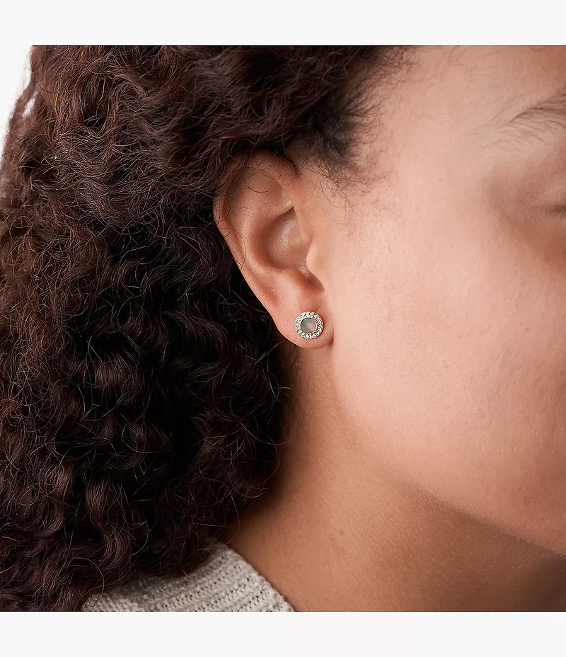 Gray Mother-Of-Pearl Glitz Studs