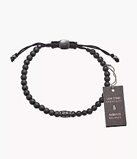 Everett Hematite and Black Lava Stone Bracelet