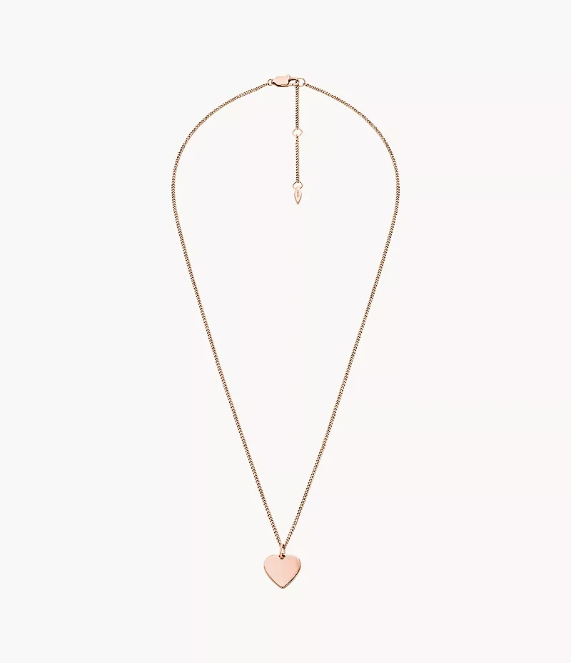 Ellis Heart Rose Gold-Tone Stainless Steel Necklace