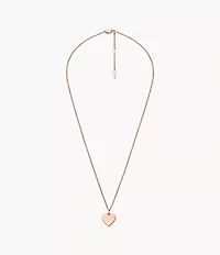 Ellis Heart Rose Gold-Tone Stainless Steel Necklace