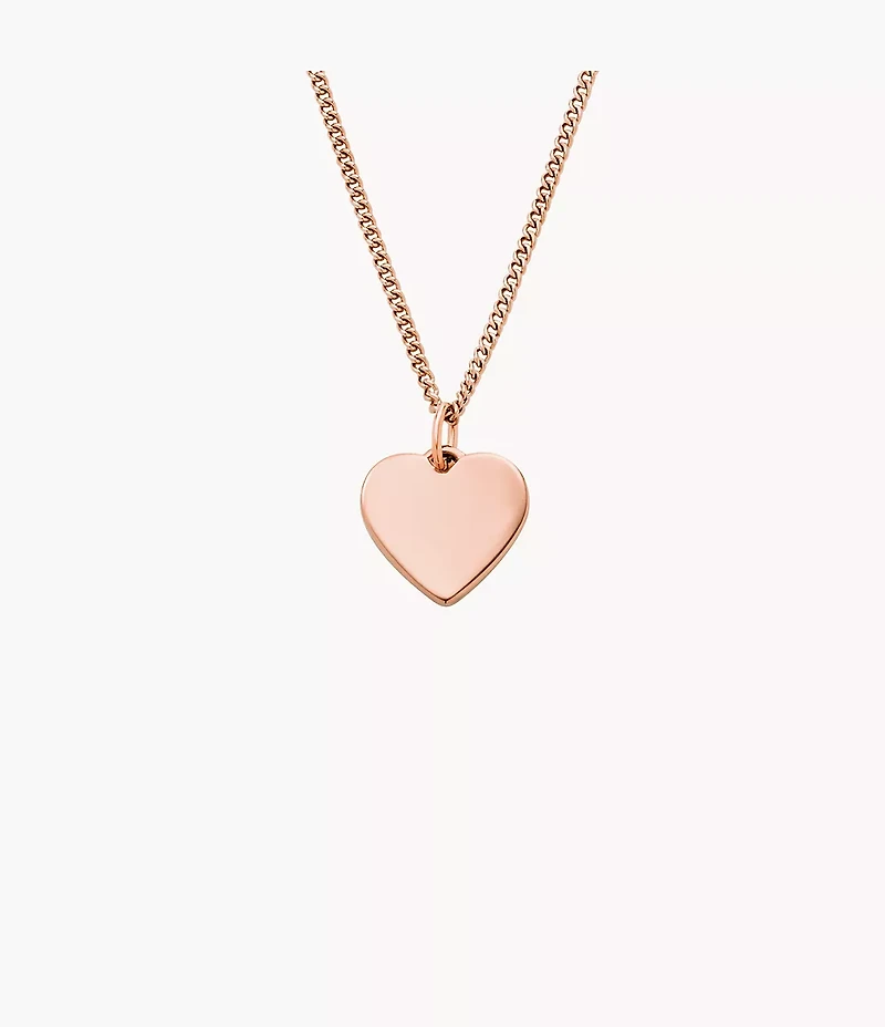 Ellis Heart Rose Gold-Tone Stainless Steel Necklace
