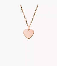 Ellis Heart Rose Gold-Tone Stainless Steel Necklace