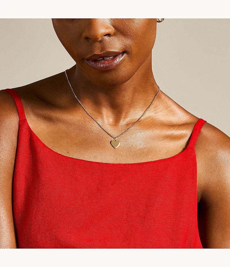 Ellis Heart Gold-Tone Stainless Steel Necklace