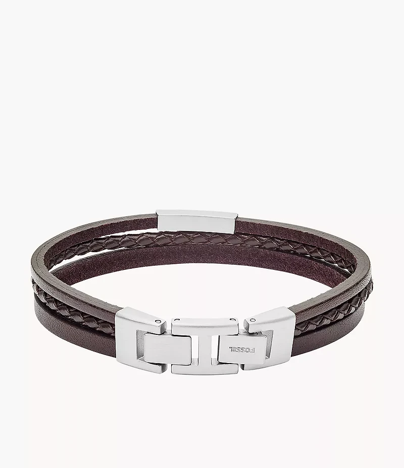 Townsman Brown Multi-Strand Leather Bracelet