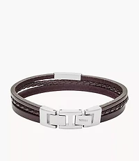 Townsman Brown Multi-Strand Leather Bracelet