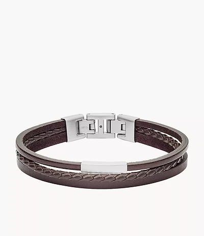 Townsman Brown Multi-Strand Leather Bracelet