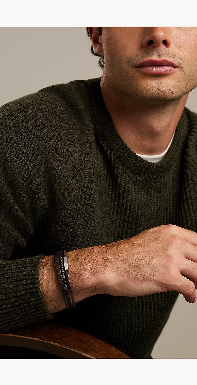 Brown Multi-Strand Leather Bracelet