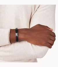 Townsman Leather Essentials Black Leather Multi-Strand Bracelet