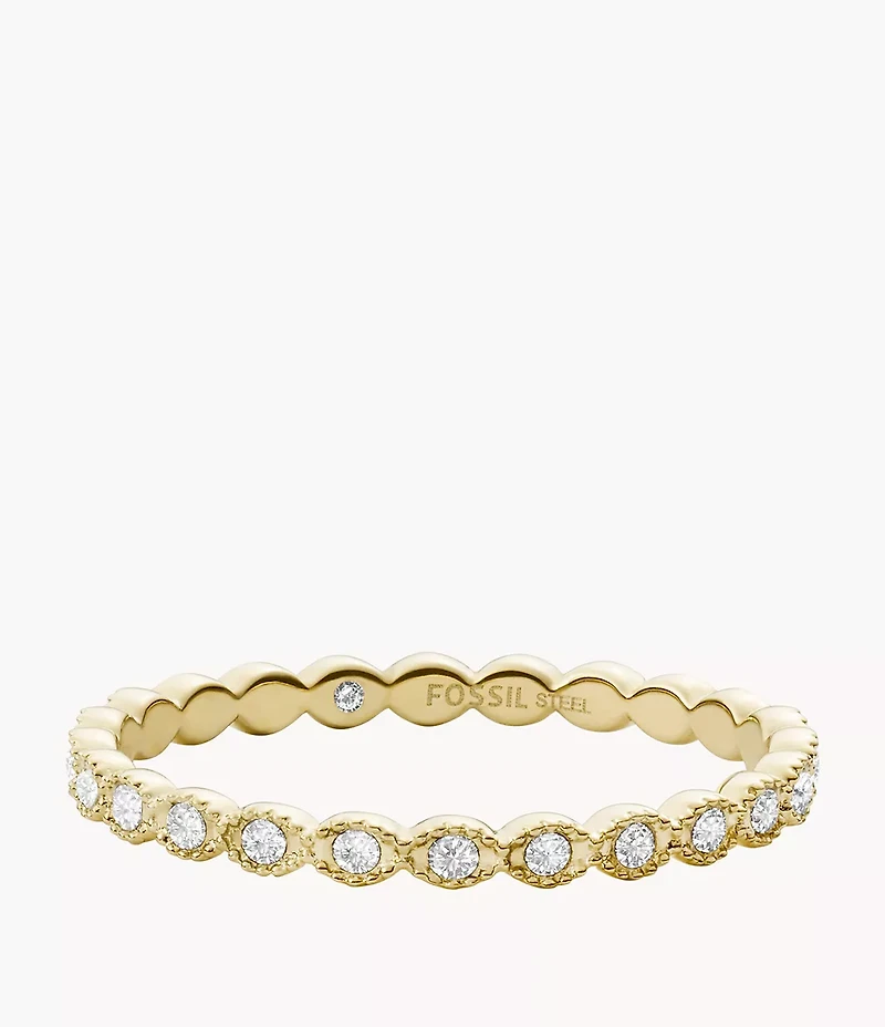 Sadie All Stacked Up Gold-Tone Stainless Steel Band Ring