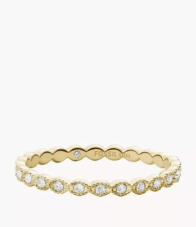 Sadie All Stacked Up Gold-Tone Stainless Steel Band Ring