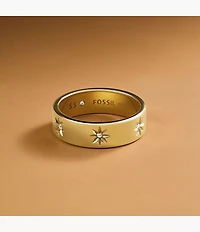 Sadie Shine Bright Gold-Tone Stainless Steel Band Ring