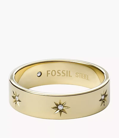 Sadie Shine Bright Gold-Tone Stainless Steel Band Ring