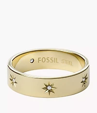 Sadie Shine Bright Gold-Tone Stainless Steel Band Ring