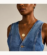 Ellis Gold-Tone Stainless Steel Pendant Necklace