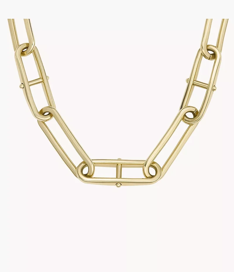 Heritage D-Link Gold-Tone Stainless Steel Chain Necklace