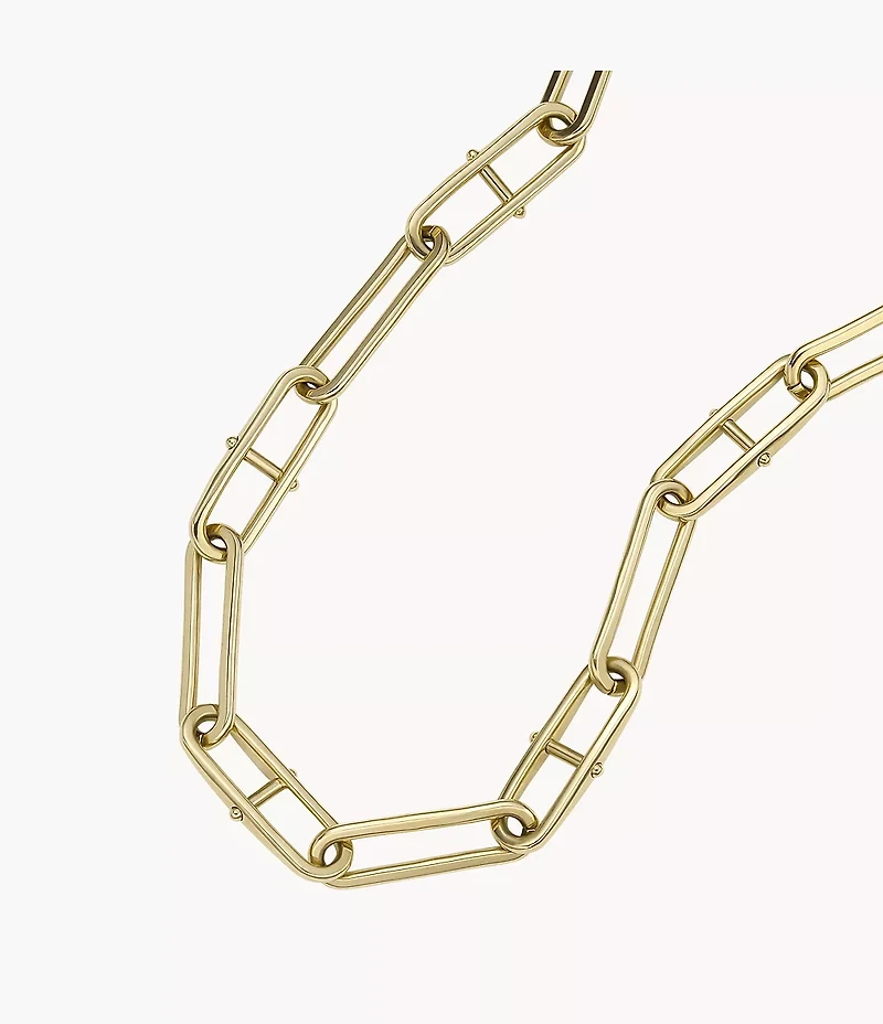 Heritage D-Link Gold-Tone Stainless Steel Chain Necklace