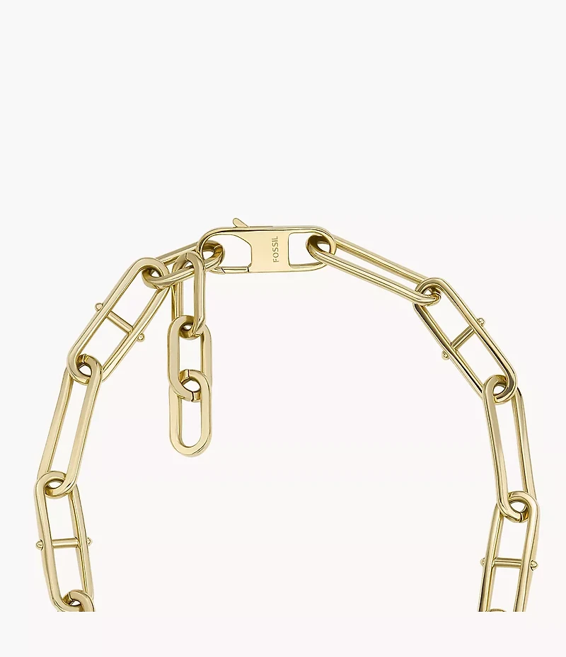 Heritage D-Link Gold-Tone Stainless Steel Chain Necklace