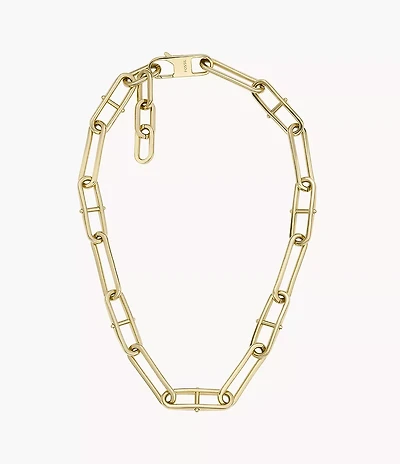 Heritage D-Link Gold-Tone Stainless Steel Chain Necklace