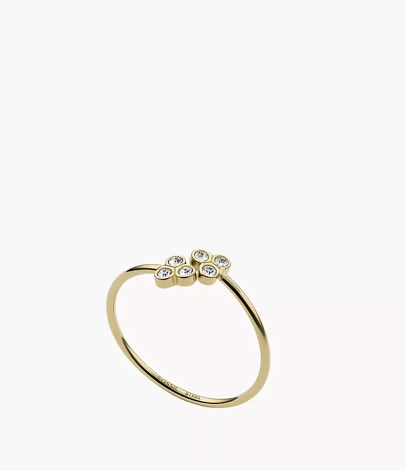 Sadie Trio Glitz Gold-Tone Stainless Steel Ring