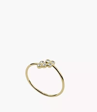 Sadie Trio Glitz Gold-Tone Stainless Steel Ring