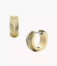 Harlow Linear Texture Gold-Tone Stainless Steel Huggie Hoop Earrings
