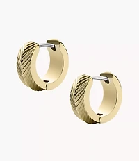 Harlow Linear Texture Gold-Tone Stainless Steel Huggie Hoop Earrings
