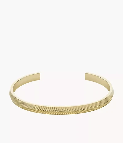 Harlow Linear Texture Gold-Tone Stainless Steel Bangle Bracelet