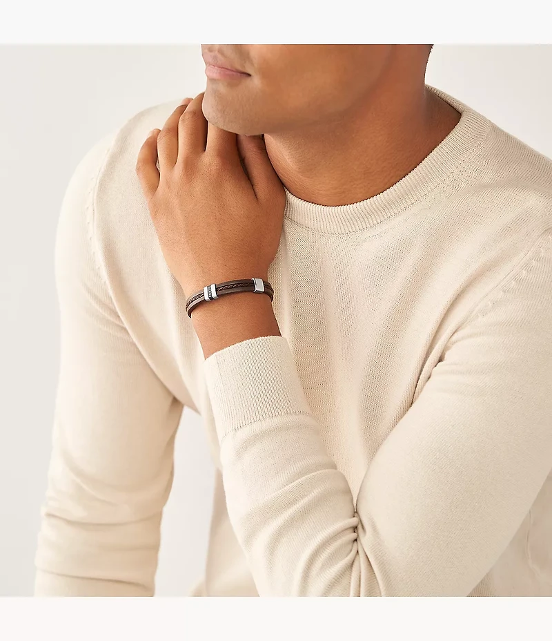 Townsman Leather Essentials Brown Leather Strap Bracelet