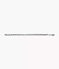 Machine Knurled Texture Two-Tone Stainless Steel Chain Bracelet