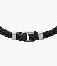 Heritage D-Link Black Leather Bracelet
