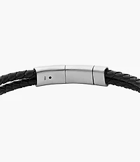 Heritage D-Link Black Leather Bracelet