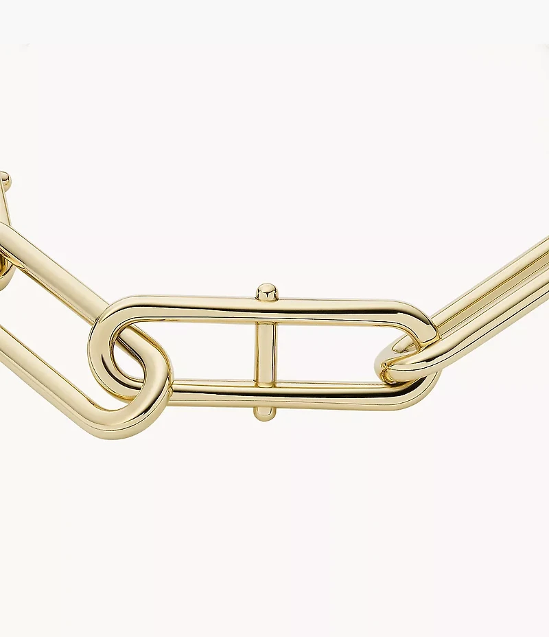 Heritage D-Link Gold-Tone Stainless Steel Chain Bracelet