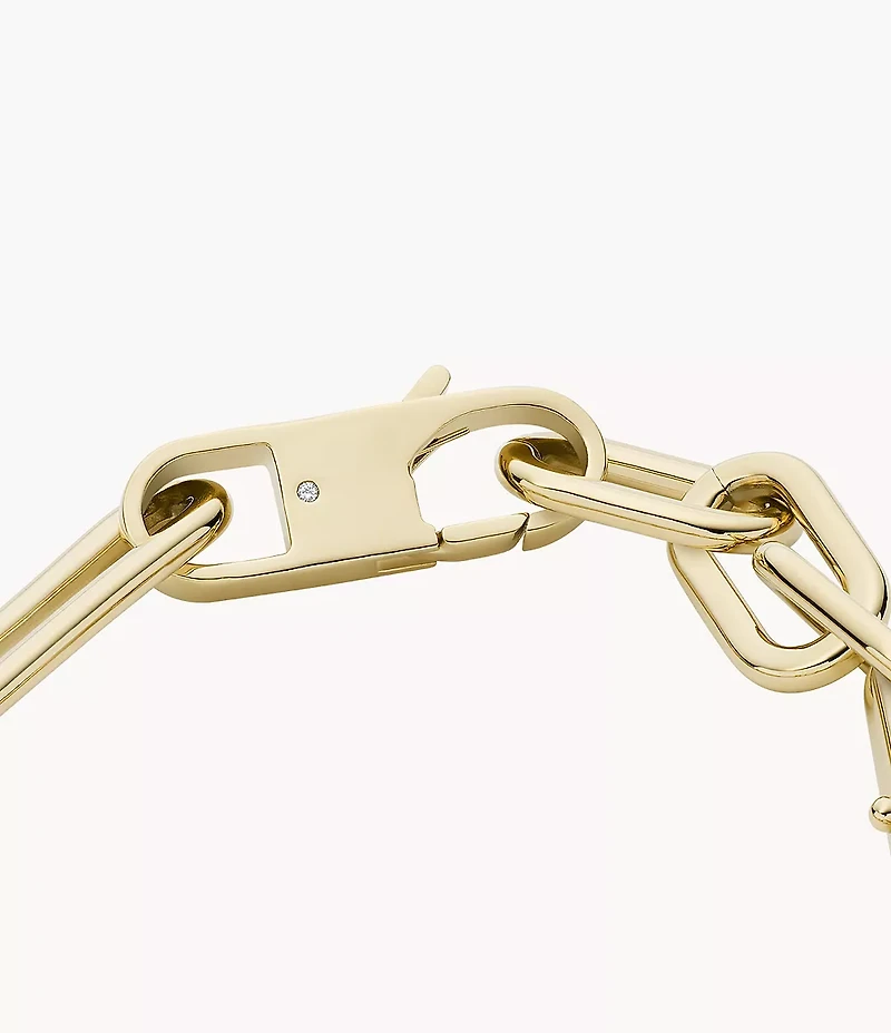 Heritage D-Link Gold-Tone Stainless Steel Chain Bracelet