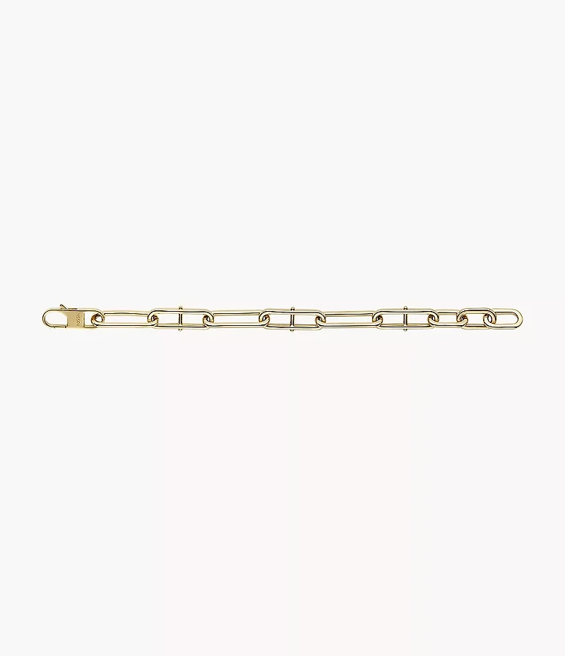 Heritage D-Link Gold-Tone Stainless Steel Chain Bracelet