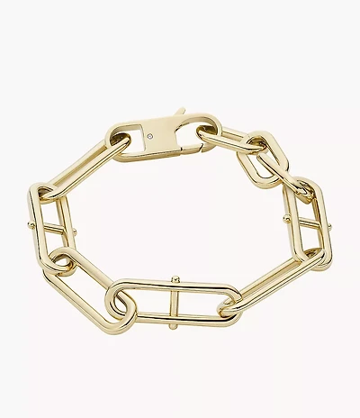 Heritage D-Link Gold-Tone Stainless Steel Chain Bracelet