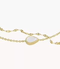 Merrit Teardrop White Mother-of-Pearl Chain Bracelet