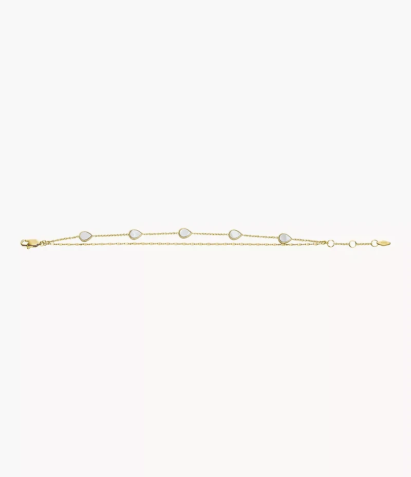 Merrit Teardrop White Mother-of-Pearl Chain Bracelet