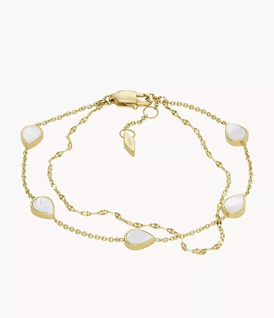 Merrit Teardrop White Mother-of-Pearl Chain Bracelet