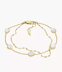 Merrit Teardrop White Mother-of-Pearl Chain Bracelet