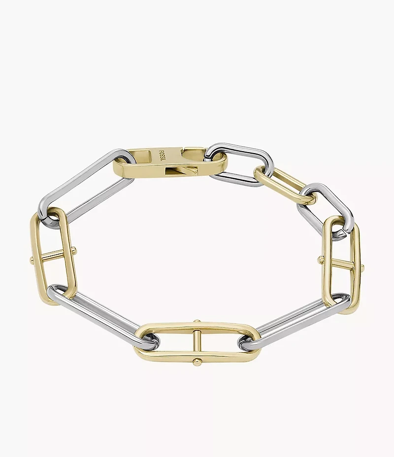 Heritage D-Link Two-Tone Stainless Steel Chain Bracelet