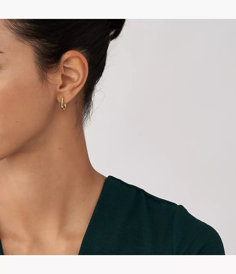 Heritage Essentials Gold-Tone Stainless Steel Hoop Earrings